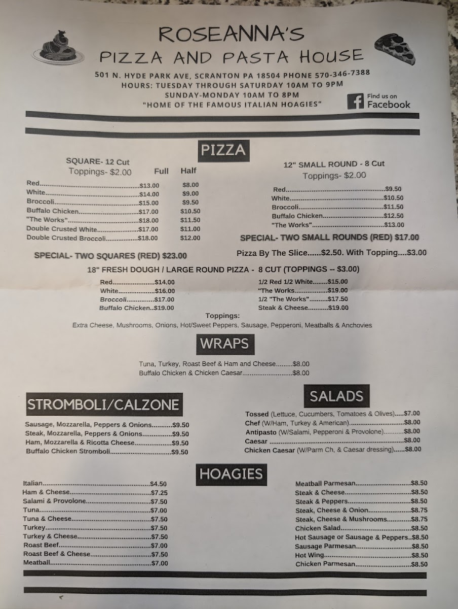 Roseanna's Pizza Menu - Image 4